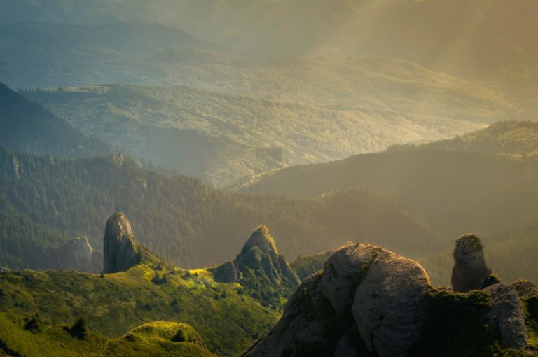 a beautiful scene of hills and mountains