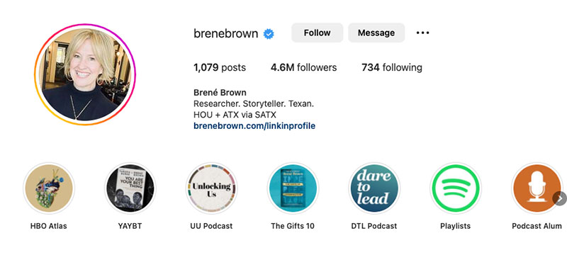Brene Brown Instagram Bio