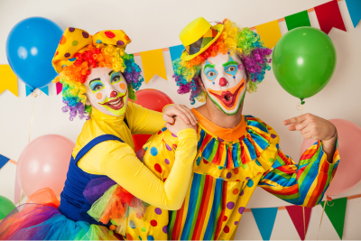 two clown performers