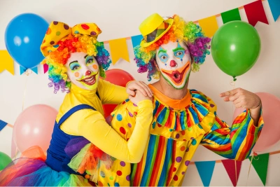 two clown performers