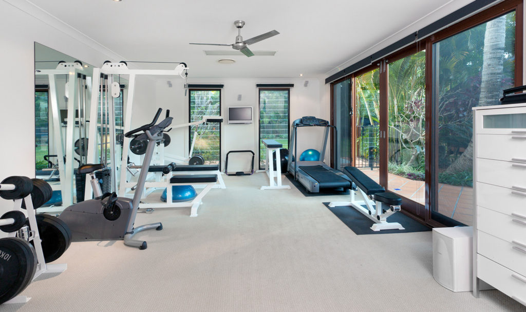 An in-home fitness space.