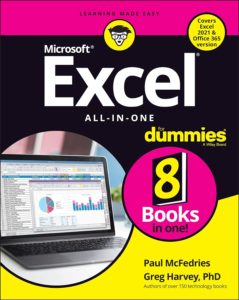 book cover for "excel for dummies"