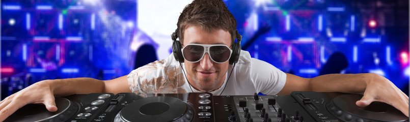 dj with sunglasses on at event