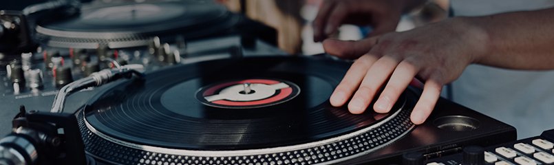 DJ spinning record