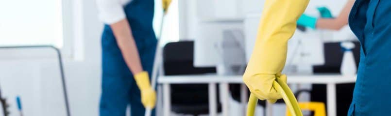 view of maids with yellow gloves cleaning