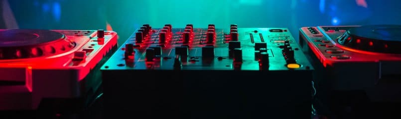 DJ sound board at a show