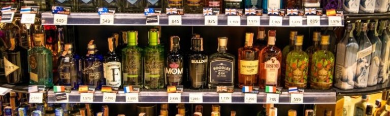 liquor on a shelf