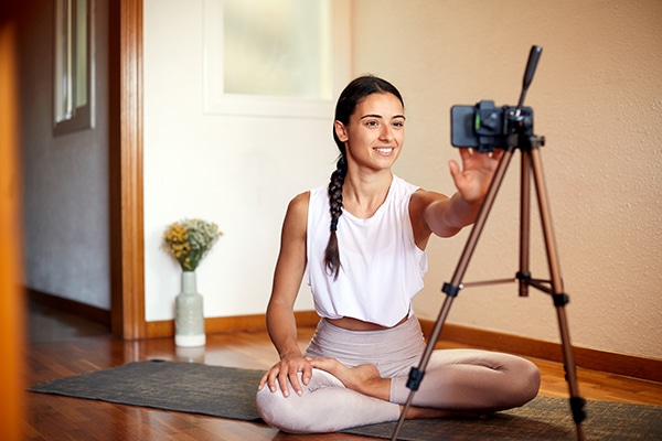 filming yoga at home