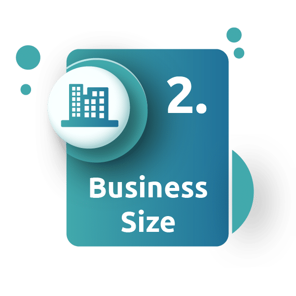 business size cost icon card