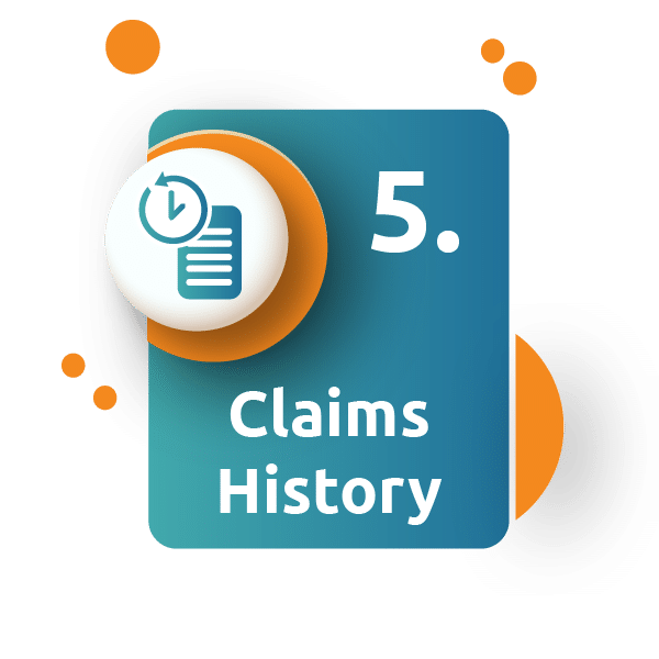 claims history cost icon card
